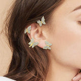 Maxbell 1 Pair Clip Earring Butterfly Ear Cuff Clip for Daily wearing Lovers Gold