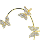 Maxbell 1 Pair Clip Earring Butterfly Ear Cuff Clip for Daily wearing Lovers Gold