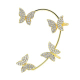 Maxbell 1 Pair Clip Earring Butterfly Ear Cuff Clip for Daily wearing Lovers Gold
