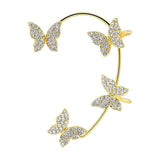 Maxbell 1 Pair Clip Earring Butterfly Ear Cuff Clip for Daily wearing Lovers Gold