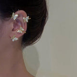 Maxbell 1 Pair Clip Earring Butterfly Ear Cuff Clip for Daily wearing Lovers Gold
