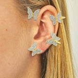 Maxbell 1 Pair Clip Earring Butterfly Ear Cuff Clip for Daily wearing Lovers Gold