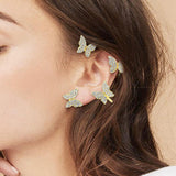 Maxbell 1 Pair Clip Earring Butterfly Ear Cuff Clip for Daily wearing Lovers Gold