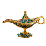 Genie Aladdin Oil Lamp Wishing Light Pot Decor Home Photo Props Luxury Light Blue