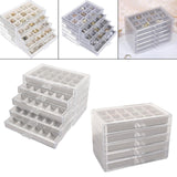 Maxbell 75 Grids Earring Storage Organizer Display Case for Necklace Women Girls