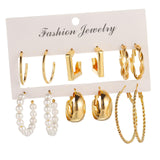 Girls Metal Earrings Set Exquisite for Family,daily wearing Elegant 6Pairs