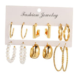 Girls Metal Earrings Set Exquisite for Family,daily wearing Elegant 6Pairs