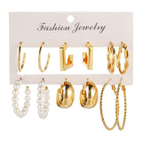 Girls Metal Earrings Set Exquisite for Family,daily wearing Elegant 6Pairs