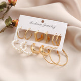 Girls Metal Earrings Set Exquisite for Family,daily wearing Elegant 6Pairs