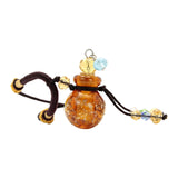 Maxbell 2xGlass Small Gourd Essential Oil Diffuser Pendant Necklace Perfume Bottle Amber
