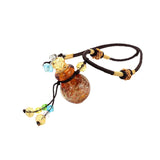 Maxbell 2xGlass Small Gourd Essential Oil Diffuser Pendant Necklace Perfume Bottle Amber