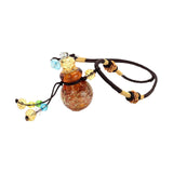 Maxbell 2xGlass Small Gourd Essential Oil Diffuser Pendant Necklace Perfume Bottle Amber