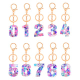Maxbell 5xNumber Keychain Jewelry Hanging Pendants for Boys Girls Men Women Valentines Number 3