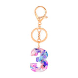Maxbell 4xNumber Keychain Jewelry Hanging Pendants for Boys Girls Men Women Valentines Number 3
