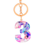 Maxbell 4xNumber Keychain Jewelry Hanging Pendants for Boys Girls Men Women Valentines Number 3