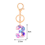 Maxbell 4xNumber Keychain Jewelry Hanging Pendants for Boys Girls Men Women Valentines Number 3