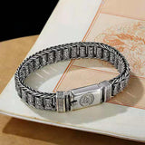 Maxbell Mantra Bracelet Charm Retro Style Prayer Wheel Bracelet for Unisex Women Men 22cm