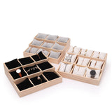 Maxbell Watch Display Tray Wooden Display Box Watch Holder for Gifts Shop Countertop Black velvet