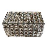 Crystal Jewelry Box Elegant Trinket Organizer for Watches Earrings Necklaces Silver