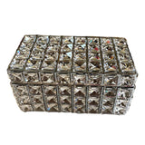 Crystal Jewelry Box Elegant Trinket Organizer for Watches Earrings Necklaces Silver