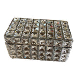 Crystal Jewelry Box Elegant Trinket Organizer for Watches Earrings Necklaces Silver