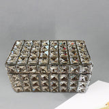 Crystal Jewelry Box Elegant Trinket Organizer for Watches Earrings Necklaces Silver