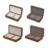 Wooden Jewelry Box Holder Rectangle Jewelry Case for Wedding Home Decoration black walnut white