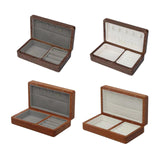 Wooden Jewelry Box Holder Rectangle Jewelry Case for Wedding Home Decoration black walnut white