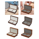 Wooden Jewelry Box Holder Rectangle Jewelry Case for Wedding Home Decoration black walnut white