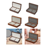 Wooden Jewelry Box Holder Rectangle Jewelry Case for Wedding Home Decoration black walnut white