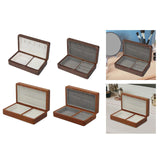 Wooden Jewelry Box Holder Rectangle Jewelry Case for Wedding Home Decoration black walnut white