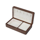 Wooden Jewelry Box Holder Rectangle Jewelry Case for Wedding Home Decoration black walnut white