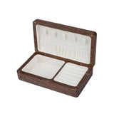 Wooden Jewelry Box Holder Rectangle Jewelry Case for Wedding Home Decoration black walnut white