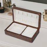 Wooden Jewelry Box Holder Rectangle Jewelry Case for Wedding Home Decoration black walnut white