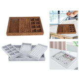 Maxbell Jewelry Tray Organizer Storage Organizer Multi Dividers Jewelry Storage Tray Brown