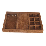 Maxbell Jewelry Tray Organizer Storage Organizer Multi Dividers Jewelry Storage Tray Brown