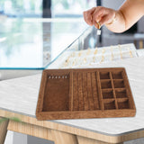 Maxbell Jewelry Tray Organizer Storage Organizer Multi Dividers Jewelry Storage Tray Brown