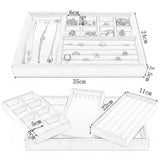 Maxbell Jewelry Tray Organizer Storage Organizer Multi Dividers Jewelry Storage Tray Brown
