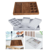 Maxbell Jewelry Tray Organizer Storage Organizer Multi Dividers Jewelry Storage Tray Brown