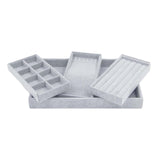 Maxbell Jewelry Tray Organizer Storage Organizer Multi Dividers Jewelry Storage Tray Gray