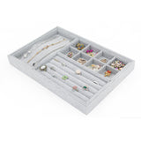 Maxbell Jewelry Tray Organizer Storage Organizer Multi Dividers Jewelry Storage Tray Gray