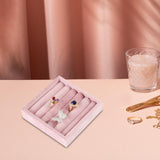 Maxbell Jewelry Organizer Velvet Jewelry Display for Home Shop Gifts for Girls Women Square Rings Tray