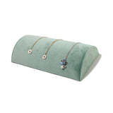 Maxbell Jewelry Organizer Velvet Jewelry Display for Home Shop Gifts for Girls Women Green Half Round
