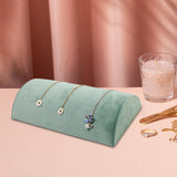 Maxbell Jewelry Organizer Velvet Jewelry Display for Home Shop Gifts for Girls Women Green Half Round