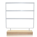 Maxbell Earring Organizer Metal with Holes Ear Studs Holder for Dresser Vanity Shops white