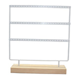 Maxbell Earring Organizer Metal with Holes Ear Studs Holder for Dresser Vanity Shops white