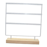 Maxbell Earring Organizer Metal with Holes Ear Studs Holder for Dresser Vanity Shops white