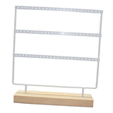 Maxbell Earring Organizer Metal with Holes Ear Studs Holder for Dresser Vanity Shops white