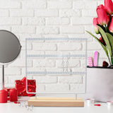 Maxbell Earring Organizer Metal with Holes Ear Studs Holder for Dresser Vanity Shops white