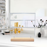 Maxbell Earring Organizer Metal with Holes Ear Studs Holder for Dresser Vanity Shops white
